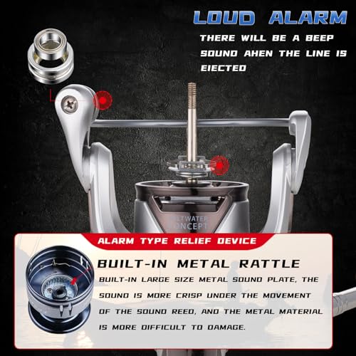 Saltwater Spinning Reel,13+1BB Ultra Smooth Saltwater Fishing Reels,Powerful Carbon Drag,CNC Aluminum Spool & Handle - color: silver&blue, size: 6000