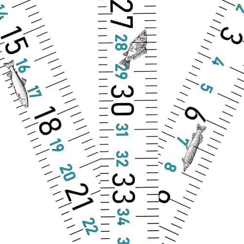 51 Inch Fish Measuring Tape Sticker for Boat 3Pcs Waterproof Self Adhesive Fishing Ruler for Boat Fishing Rod Kayak Accessories Cooler Workbench (White Ruler) - color: White Ruler