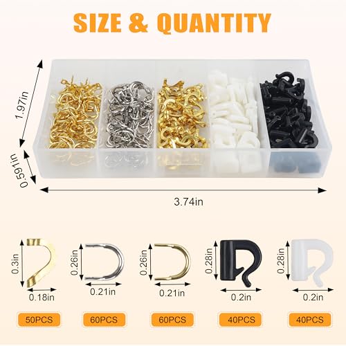 Fishing Clevis Easy Spin U-Shaped Brass Links, 120/250pcs Quick Change Spinner Clevis Spinner Blade for Lure Making Spinnerbait Parts Accessory Freshwater Saltwater - color: Spinner Clevis Kit-250pcs