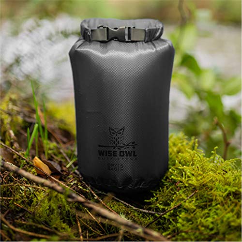 Wise Owl Outfitters Waterproof Dry Bag 3-Pack – Lightweight & Airtight 5L/10L/20L Small & Large Dry Bags for Kayaking, Beach, Travel, Boating, Hiking - color: Grey
