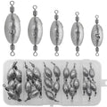 Fishing Weights Sinkers Inline Trolling Fishing Sinkers Egg sinkers with Inner Swivels Oval Drop Lead Fishing Weights for Saltwater Freshwater Fishing - size: 25pcs-mix