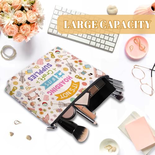 Craft Makeup Bag, Craft Gifts For Women, Crafter Makeup Pouch, Crafter Travel Toiletry Bag With Zipper, Birthday Gifts For Mom Sister, Travel Toiletry Bag - color: Craft