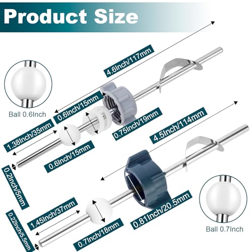 2 Pack Lavatory Pop Up Center Piece Assembly,Pop Up Drain Repair Kit,Fits Most Popular Brands,Replacement for PS2673,PS469 and PSB327,Replacement Bathroom Sink Pivot Rod,18MM&15MM Ball, Chrome - size: 18MM Ball + 15MM Ball Kit 2 Set