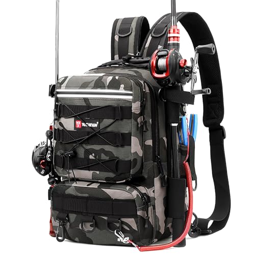 Fishing Backpack With Rod Holder, Fishing Tackle Storage Bags Fishing Tackle Box Backpack Fishing Tackle Bag