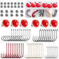 Fishing Bobbers Tackle Kit, 80pcs Beginners Equipments Included Fishing Bobbers Hooks Sinkers Weights Basic Starter Kit for Trout Bass Catfish Panfish