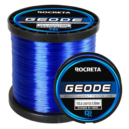 Geode Monofilament Fishing Line - Premium Resistant Nylon Mono Fishing Line 3-100lb - Superior Freshwater & Saltwater Mono Leader Materials 500/1200/2400yds - color: BLUE, size: 15LB(500YDS)