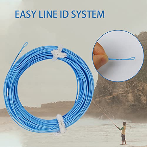 EUPHNG All-Purpose Fly Line Floating Trout Fishing Line Welded Loop Line ID Weight Forward Fly Fishing Line 100FT - color: Sky Blue, size: WF4F