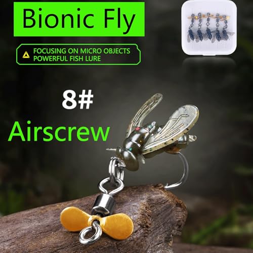 Fly Fishing Lures Kit Fishing Fly,Fly Fishing Kit Fly Fishing Lures,Handmade Lures Assortment Kit Artificial Bait Hooks for Bass Trout Salmon Fishing,Suitable for Freshwater and Saltwater - size: Spiral-winged Fly