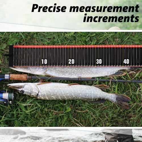 VioraWhite 2 Pcs 53 Inch Fish Ruler Fish Measuring Tape Fishing Ruler with Bump Board Waterproof Fishing Measurement Tool for Boat, Kayak, Coolers, Yacht and Workbench - color: Black, size: 53 Inch