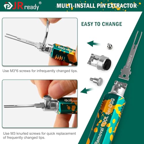 JRready JRDDS Pin Extractor Tool with 33Pcs Replacement Tips Electrical Terminal Release Tool Compatible with Deutsch AMP/TE Molex Delphi JST Harting Connectors Pin Extractor - size: 1PC Extractor Handle with 33PCS Replacement Tips