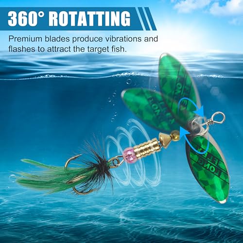 Spinnerbaits Rooster Bait Tail Fishing Lures Kit Inline Spinner Spoon Lures Bass Salmon Trout Hard Metal Spinner Baits for Saltwater Freshwater - style: 5pcs Spinnerbaits-a