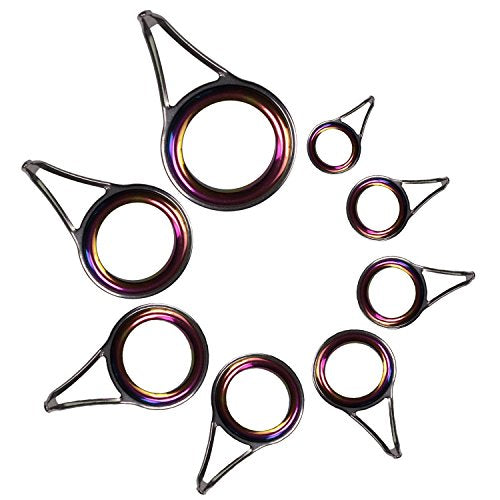 QualyQualy Fishing Rod Tip Repair Kit 40pcs/75pcs Fishing Rod Guides Stainless Steel Ceramic Ring Rod Tip Guide Replacement Baitcasting Fishing Rod Repair Kit - color: A- Rod Guides Single Foot 75Pcs