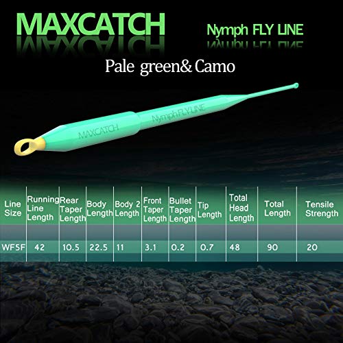Maxcatch Euro Nymph Fly Fishing Line, Weight Forward Floating, WF2-6F, Double Welded Loops - size: WF2F-90FT