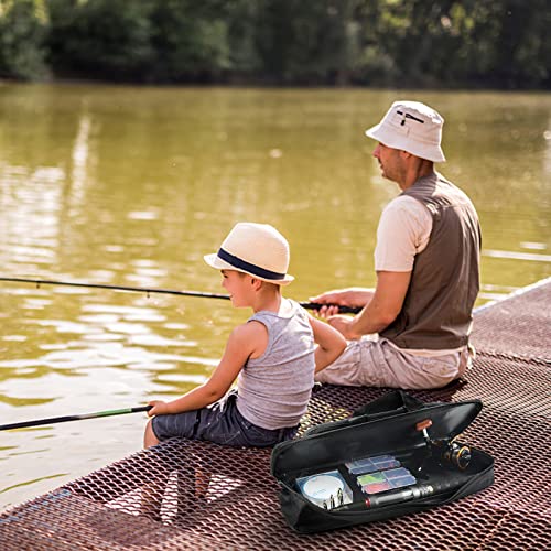 HUIOP Fishing Rod Organizer, 45cm/50cm/60cm Fishing Rod Bag Water-Repellent Fishing Rod Reel Case Bag Fishing Tackle Tool Storage Bag