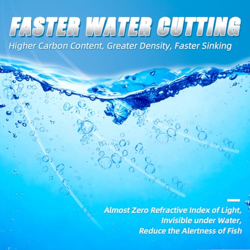 SeaKnight T2 100% Fluorocarbon Fishing Line, 110YD Japanese Material Leader Line, Low Visibility High Strength Abrasion Resistant for Saltwater Freshwater Fishing (3-35LB) - size: 5LB-110YD