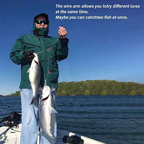 YOTO Fishing Leaders,Saltwater Tackle Rig with Swivels Snap, High-Strength Fishing Wire Gear Equipment for Lures Bait Or Hooks,1Arm and 2Arm - color: White Nylon Leaders, style: 2arm，6pack