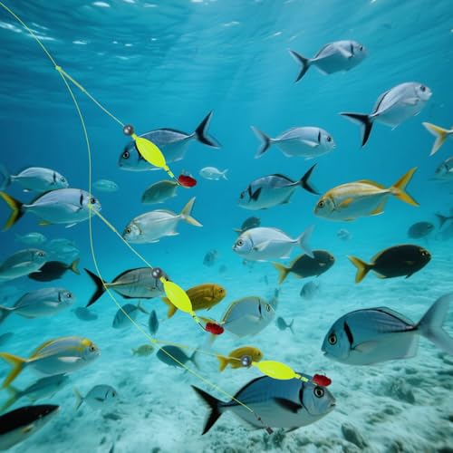 Double Hook Rig Surf Fishing: 9PCS Pompano Float Rigs with 3 Circle Hook Saltwater Gear Tackle for Surf Fishing - color: Green 2