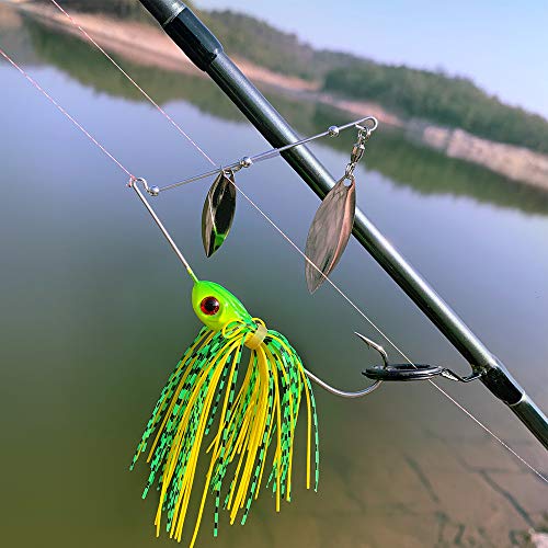 Spinnerbait Fishing Lure, Hard Metal Jig Spinner Baits Kits Swimbait for Bass Trout Pike Salmon Walleye Freshwater Saltwater 5pcs/Pack - color: Spinnerbait 5pcs/set 1, size: 1/2oz