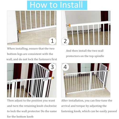 4Pcs M10 (10mm) Baby Gate Threaded Spindle Rod Replacement Parts Kit for Pressure Mounted Pet Safety Gates Stair Gates Hardware Accessories White（100mm in Length） - size: 10mm*100mm