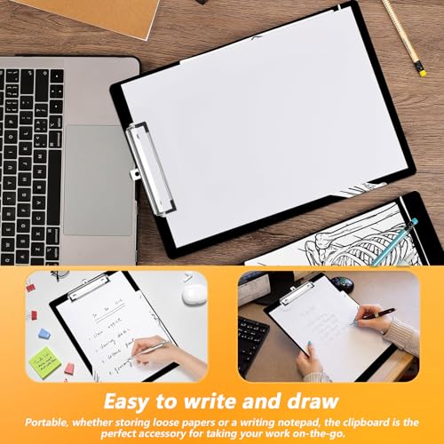 Funny Skull Clipboard, Halloween Skeleton Decorative Clip Board with Metal Clip Cute Plastic Clipboards A4 Standard Size 8.5" x 12.5" for Nurses, Students, Office - color: Skull