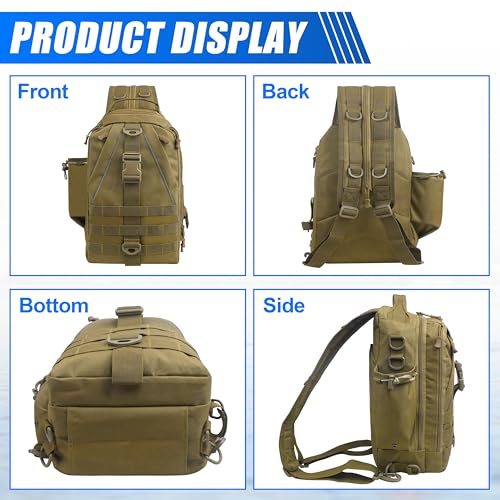 AGOOL Fishing Backpack Tackle Bag with Rod Holder, Convertible Fishing Tackle Backpack, Large Storage Fishing Gear Bag with Multiple Pockets for Fishing Camping and Outdoor Trips - size: Standard(13.7"*9.06"*5.12")