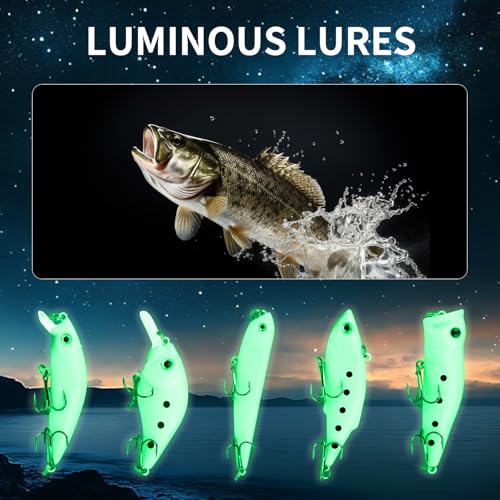 TSKS Fishing Artificial Lures Kit Mixed Including Front Diving Fin Minnow Surface Popper Crank Baits Pencil VIB with Hook and Soft Lures Accessories for Saltwater Freshwater Trout Bass Tackle Gift Set - color: 150pcs