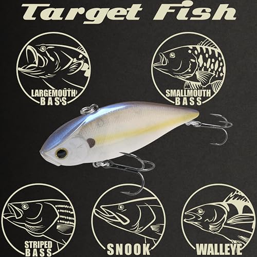 LUCKY CRAFT LV 500 MAX Freshwater Fishing Lures, Sinking Lipless and Long-Casting Crankbait, 3 Inch Vibration Rattle Bait, Perfect Fishing Gear for Tackle Box and Accessories - color: 250 Chartreuse Shad