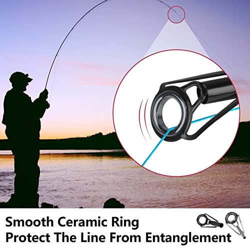 THKFISH Fishing Rod Tip Repair Kit Stainless Steel Ceramic Ring Guide | 6Sizes 30Pcs or 80Pcs THKFISH Rod Tip Repair Kit, Fishing Stainless Steel Ceramic Ring Guide Repair Replacemen - color: B-Black 80pcs