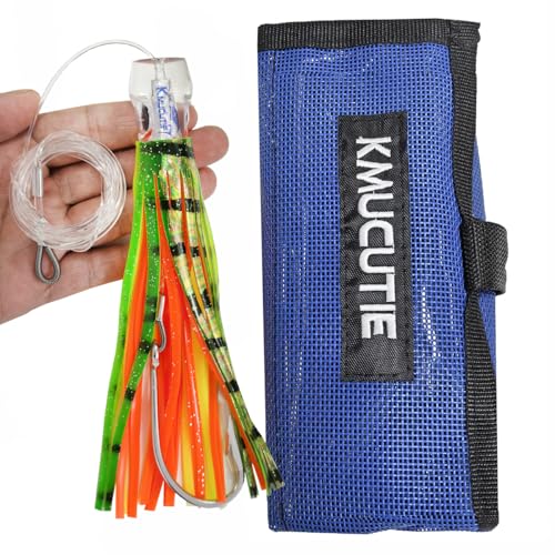 Set 6 Pcs Saltwater Trolling Lure 6.5/7/9 inch Marlin Deep Sea Fishing Bait | For Tuna Dolphin Sailfish Shark Big Game Fishing Tackle - color: 6.5 inch lure / Simple bag