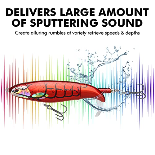 TRUSCEND Popobait Easy Catch Fishing Lures with BKK Hooks, Instant Startup, Longer Cast, Balanced Spray/Sound/Swim, Plopper Topwater Lures for Bass, Trout, Pike, Walleye, Freshwater Saltwater Fishing - color: D4-4.3-5.5",0.56-1.3oz