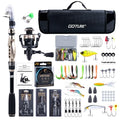 GOTURE Telescopic Fishing Rod and Reel Combos, Carbon Fiber Travel Fishing Pole, 9+1 BB Spinning Reel, Saltwater Freshwater Fishing Gear Kit with Braided Line, Lures, Carrier Bag for Bass Trout - color: 1 Rod & 1 Reel Spinning Fishing Combo - Portable Fis