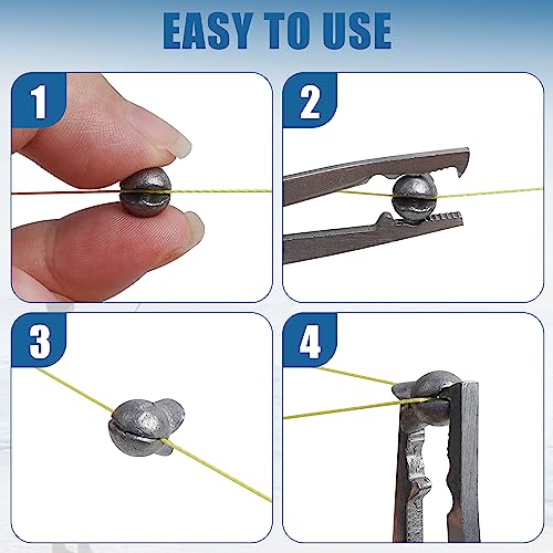 Split Shot Fishing Weights Sinkers,100pcs Removable Split Shot Fishing Line Sinkers Round Clip On Weights for Freshwater Saltwater Fishing - size: 0.8g-100pcs