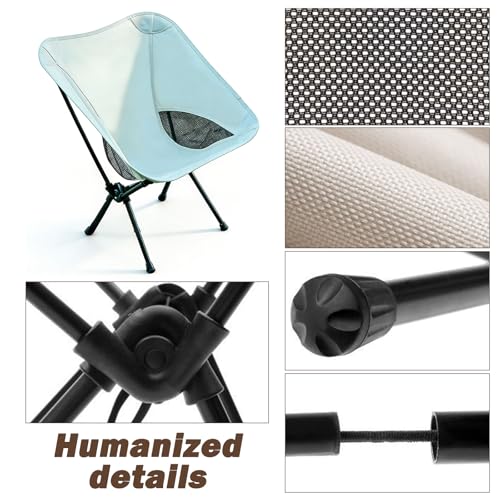 Wind Tour Portable Camping Chair Foldable Outdoor Chair for Hiking Camp Backpacking Lawn Beach Fishing Picnic with Carry Bag (Off White) - color: Off White