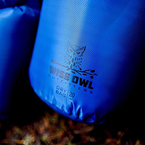 Wise Owl Outfitters Waterproof Dry Bag 3-Pack – Lightweight & Airtight 5L/10L/20L Small & Large Dry Bags for Kayaking, Beach, Travel, Boating, Hiking - color: Blue