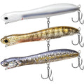 TRUSCEND Popobait Easy Catch Fishing Lures with BKK Hooks, Instant Startup, Longer Cast, Balanced Spray/Sound/Swim, Plopper Topwater Lures for Bass, Trout, Pike, Walleye, Freshwater Saltwater Fishing - color: E2-5.3",0.9oz