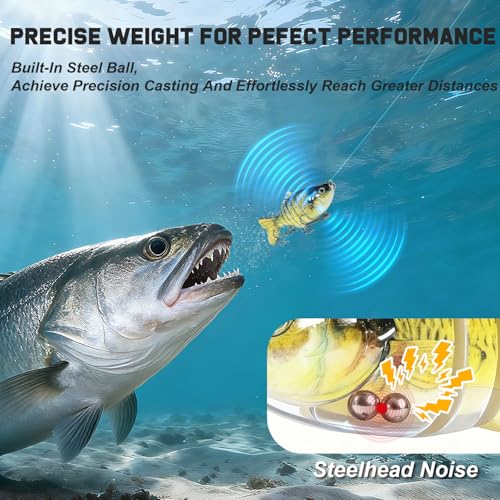 Swim baits Fishing Lures for Freshwater, Fableblis Mixed Top Water Bass Lures, Multi Jointed Swimbaits & Artificial Whopping Plopping Baits for Trout Catfish Crappie Muskie