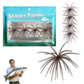 4Pcs Dice Bait, Floating TPR Swimbait with Reflective Stars,Tentacle Creature Lure, Sea Urchin Style Soft Plastic Baits, for Bass Fishing Drop Shot, Wacky Rig/Neko Rig and Finesse, Slow Sinking - color: Grayish Red(S), size: 6cm/2.34inch