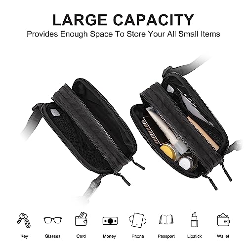 CLUCI Small Belt Bag for Women, Crossbody Everywhere Waist Packs Trendy, Women's Fanny Pack with Adjustable Strap - color: A1-1 Black