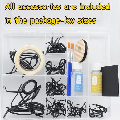 KW 55PCS Heavy Double Feet Fishing Surf Spinning Casting Saltwater Line Rod Replacement Guides Repair Kit with Epoxy Gule Set for Rod Building