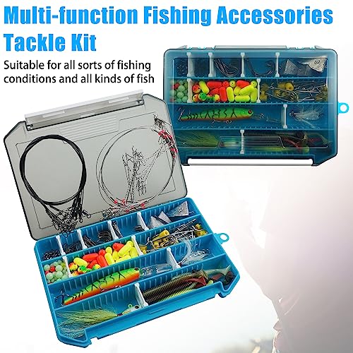 Surf Fishing Rig Tackle Kit,167PCS Saltwater Fishing Lures Surf Fishing Gear Fish Finder Rigs Pompano Floats Rig Pyramid Sinker Weight Fish Hooks Swivels Various Accessories
