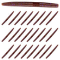 Reaction Tackle Wacky Worms, 5.5 Inch Salt Impregnated Soft Plastic Stick Bait Bass Fishing Lures for Finesse, Wacky, Neko, Texas and Carolina Rigs, 24 Pack - color: Cinnamon Purple Flake