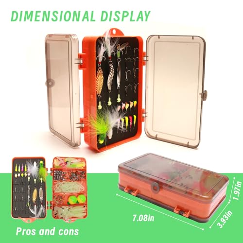 FONMANG 322-Piece Fishing Lures Kit - Buzz Bait/Spinner Baits/Jig/Frog, Fishing Tackle Box with Tackle Included, Soft Bait/Hooks/Weights, Fishing Gear Lure Kit Gift for Men Freshwater Bass Trout - color: D-220pcs ice Fishing Kit
