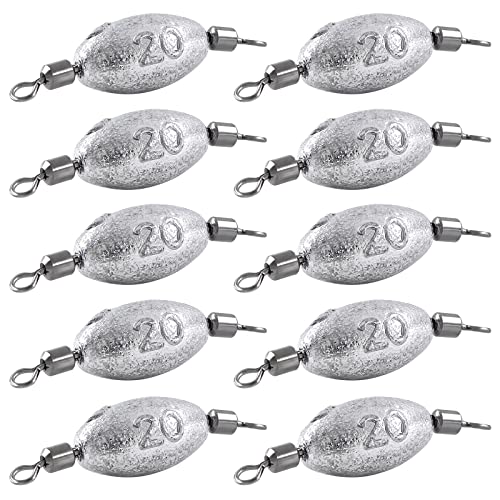 Hitefu Fish Weight Sinkers, Inline Weights Lead Fishing Weights Trolling Sinkers, Egg Sinkers for Bottom Fishing (3/8, 1/2, 3/4oz) - size: 3/4oz