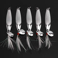 5pcs Spoons Lures Fishing Kit - Metal Spinner Baits With Treble Hooks for Salmon Bass