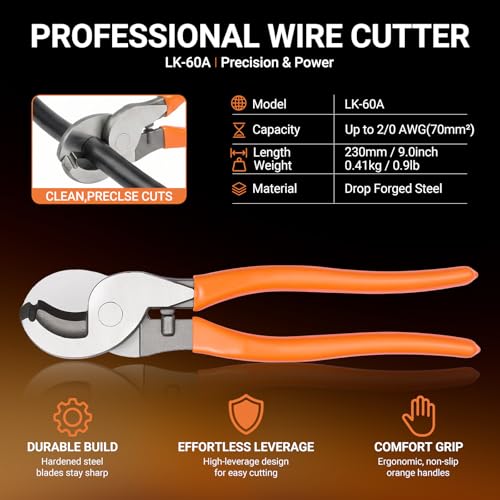 245pcs Battery Cable Ends Kit,AWG 2 4 6 8 1/0 2/0 Gauge,0 Gauge 00 Gauge Heavy Duty Wire lugs, 3/8" Ring Terminal Connectors with 3:1 Heat Shrink Tube & Professional Wire Cutter