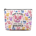 Axolotl Makeup Bag, Gifts For Axolotl Lovers, Axolotls Makeup Pouch, Axolotls Travel Toiletry Bag With Zipper, Birthday Anniversary Christmas Gifts For Mom Sister, Travel Toiletry Bag - color: Axolotl Lovers