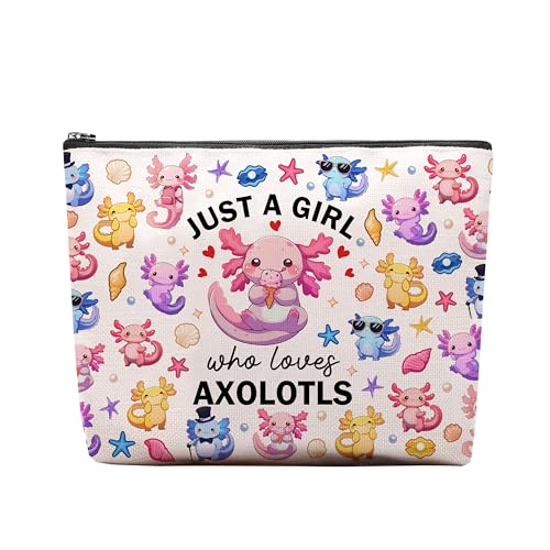 Axolotl Makeup Bag, Gifts For Axolotl Lovers, Axolotls Makeup Pouch, Axolotls Travel Toiletry Bag With Zipper, Birthday Anniversary Christmas Gifts For Mom Sister, Travel Toiletry Bag - color: Axolotl Lovers