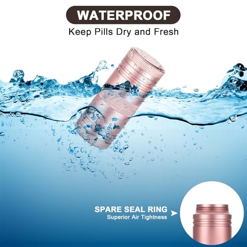 Small Pill Box Metal Pill Case - Portable Waterproof Pill Container for Pocket Purse, Travel Daily Pill Holder, Medicine Organizer for Vitamin/Fish Oil/Supplements Pink 1 Pack - color: Pink, size: Small-Medium