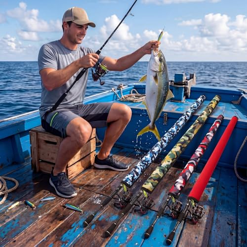 Outus Neoprene Fishing Rod Sleeves, 2.5MM Thick Tangle-Free Covers, Protective Sock for Spinning Casting Rods, Travel Storage - color: Solid Color, size: 65",58"