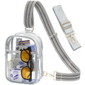 3 Pockets Clear Bag for Stadium Events with 2 Long Straps Sling Backpack Fanny Pack Concert Crossbody Purses for Women - color: 1# light grey, style: Style 1